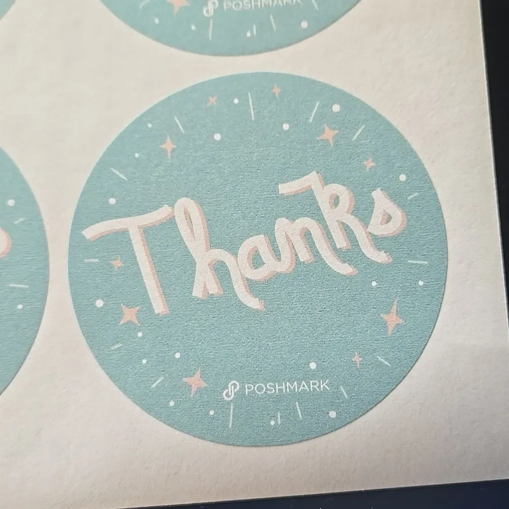 POSHMARK posh SWAG stickers Thank You Cards Blue poshfest poshfixings poshshows